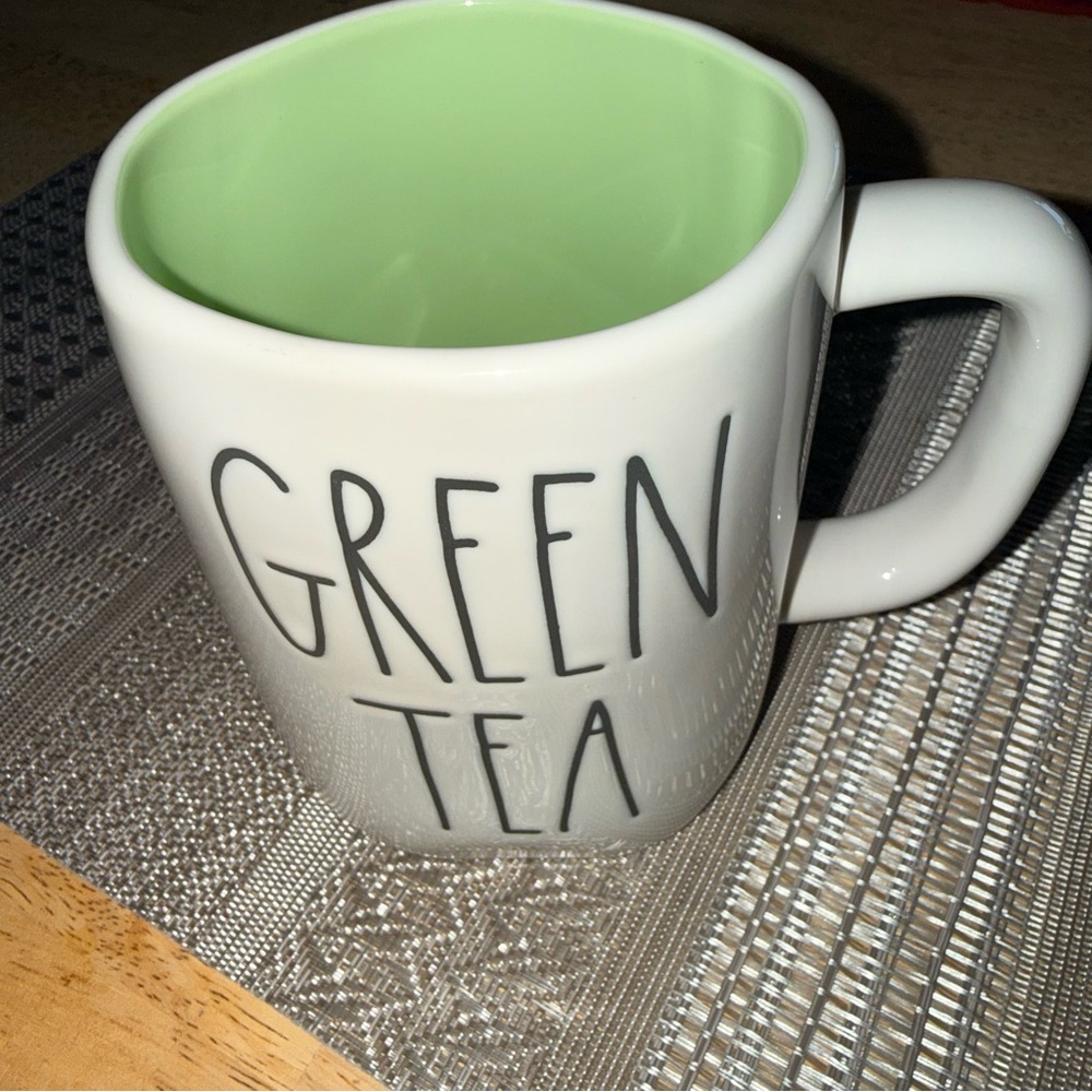 Rae Dunn Stylish White and Green Tea Mug Artisan Collection by Magenta - Picture 8 of 8